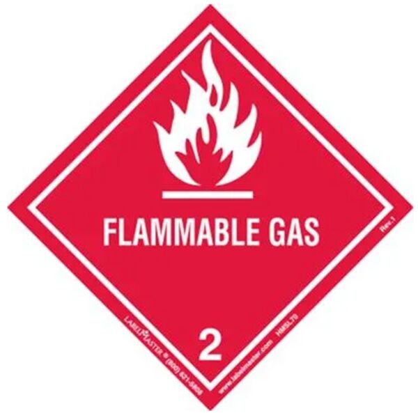 Flammable Gas Label, Worded, Paper, Roll of 500 Thumbnail