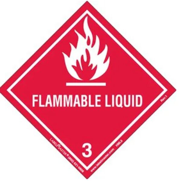 Flammable Liquid Label, Worded, Paper, Roll of 100 Thumbnail