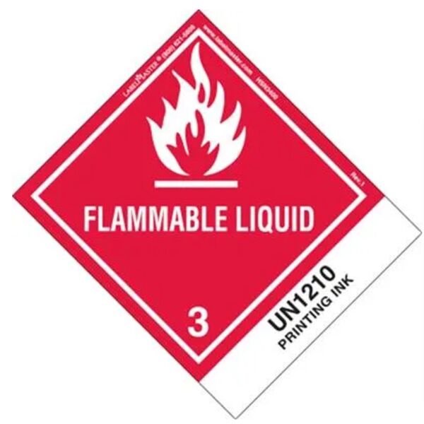 FLAMMABLE LIQUID LABEL, UN1210 PRINTING INK, PAPER Thumbnail