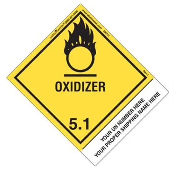 Personalized Oxidizer Label, Shipping Name, PVC-Free Film, Standard Tab Thumbnail
