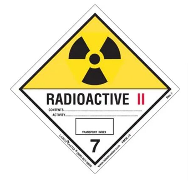 Radioactive II Label, Worded, Paper, Roll of 500 Thumbnail