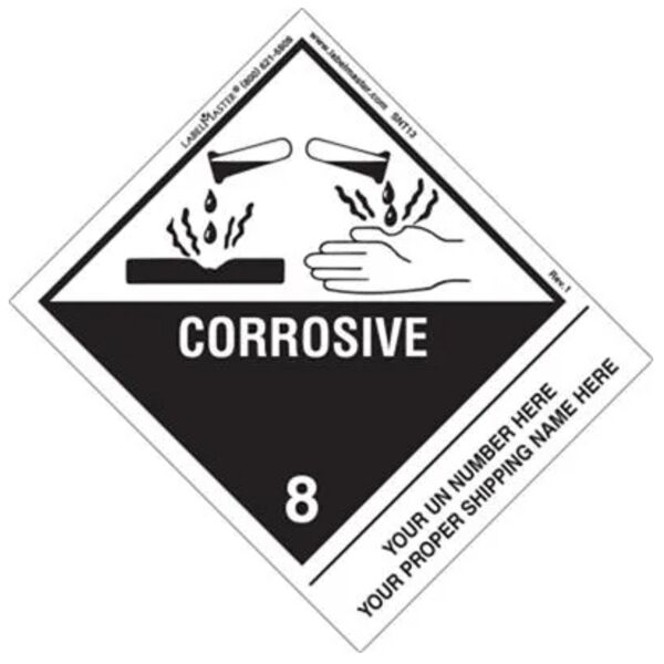 Personalized Corrosive Shipping Name Label, Paper, Standard Tab Thumbnail