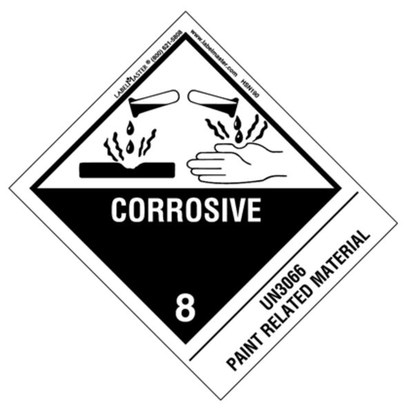 Corrosive Label, UN3066 Paint Related Material Thumbnail
