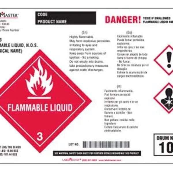 Laser Imprintable Vinyl Drum Label, 8 3/8" x 10 7/8" 2-Colors  Thumbnail