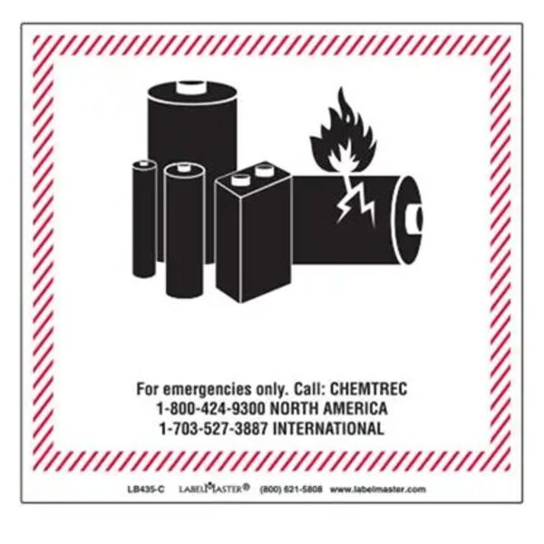 CHEMTREC Lithium Battery Handling Marking, 120mm x 110mm, PERSONALIZED Thumbnail