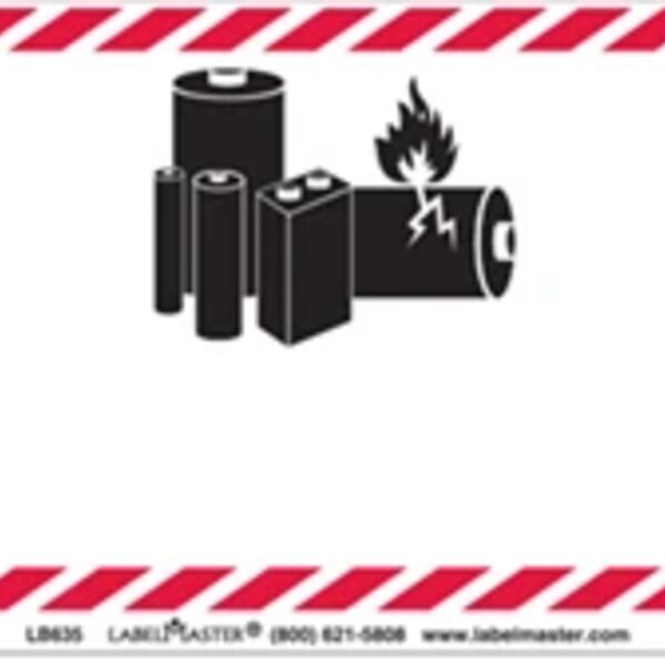 Lithium Battery Handling Marking,126mm x 121mm, Personalized Thumbnail
