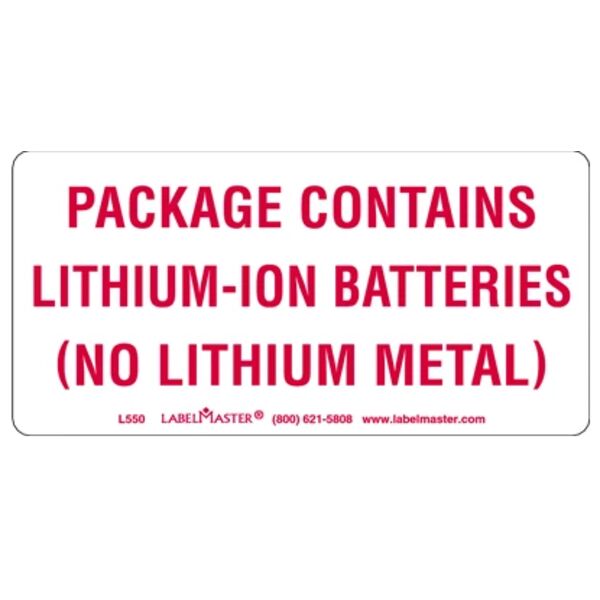 DOT LITHIUM BATTERY MARKING, PAPER, 4" X 2" Thumbnail