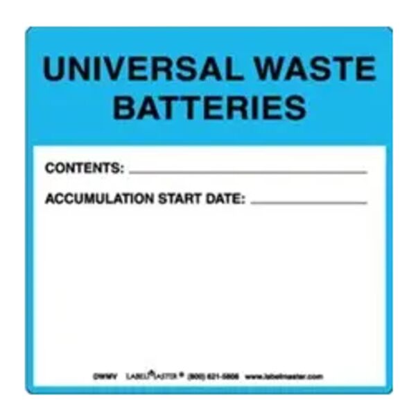 UNIVERSAL WASTE BATTERIES LABEL, PVC-FREE FILM Thumbnail