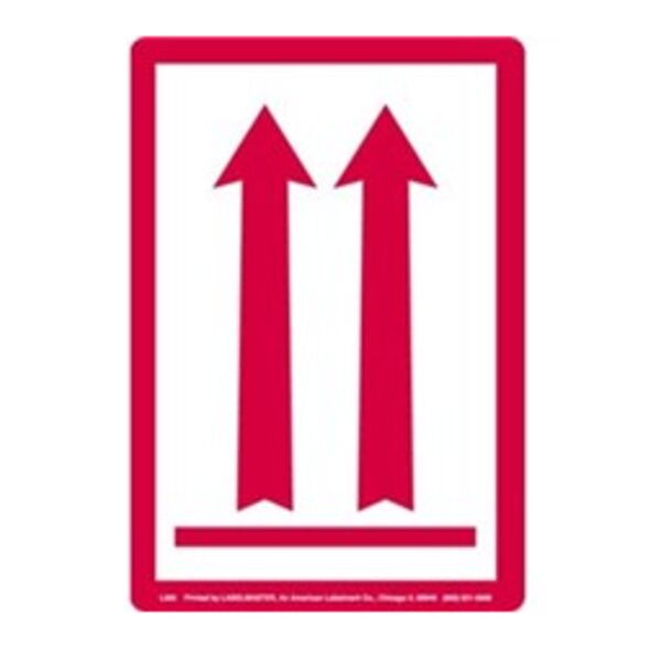 Red Arrows Up Air Label, Paper 2 15/16" x 4 1/8", Pack of 50 Thumbnail