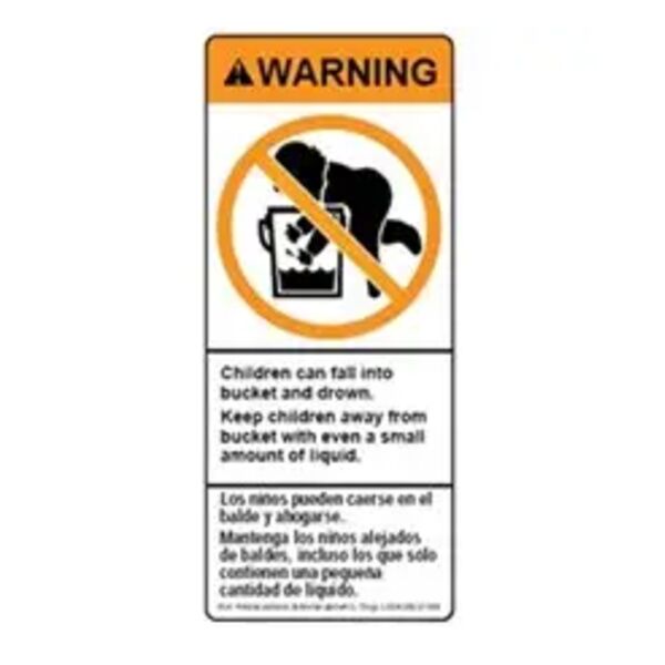 Baby in the Bucket Label, 1 Panel, PVCF, 2 3/4" x 6 1/2" Thumbnail