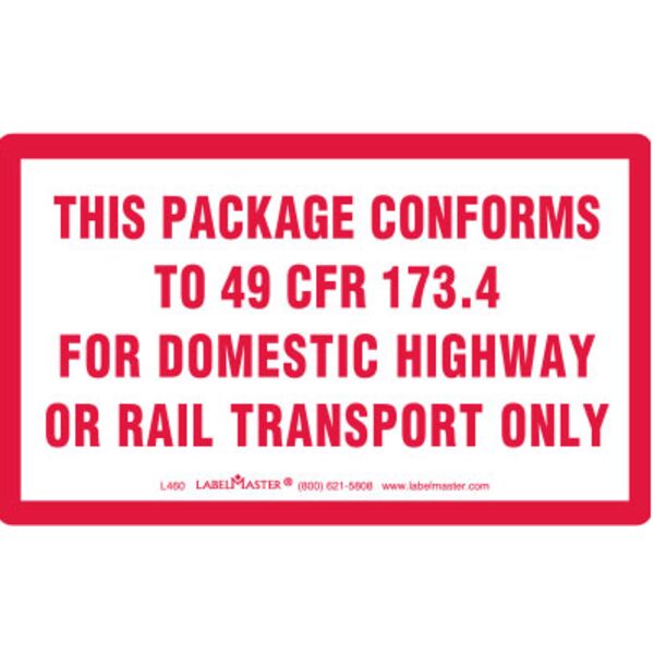 This Package Conforms to 49 CFR Marking, 173.4, PVC-Free Film Thumbnail