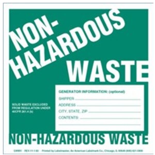 Non-Hazardous Waste Labels w/Generator Info Thumbnail