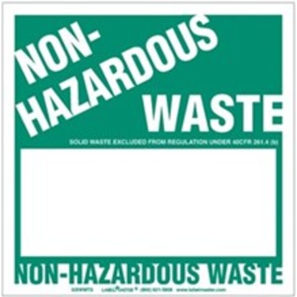 Non-Hazardous Waste Label, Blank 1/2 Open Box, Stock PVCF Thumbnail