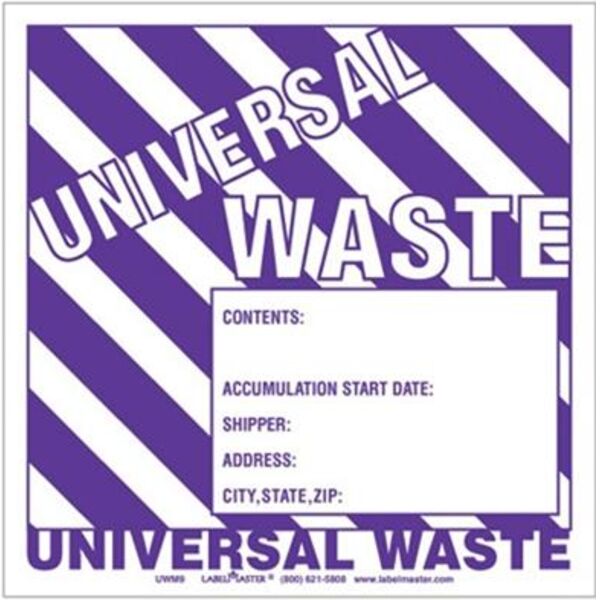 Universal Waste Label w/Generator Info, Unruled,Personlaized Thermal Paper Thumbnail