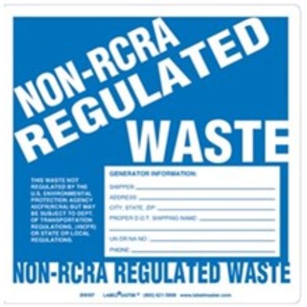 Non-RCRA Regulated Waste Label, w/Generator Info, Pin-Feed PVCF Thumbnail