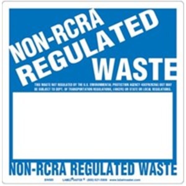 Non-RCRA Regulated Waste Label, Blank 1/2 Open Box, Stock PVCF Thumbnail