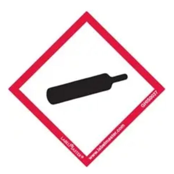 GHS Mini Pictogram Label, 3/4" x 3/4", Gas Cylinder Thumbnail