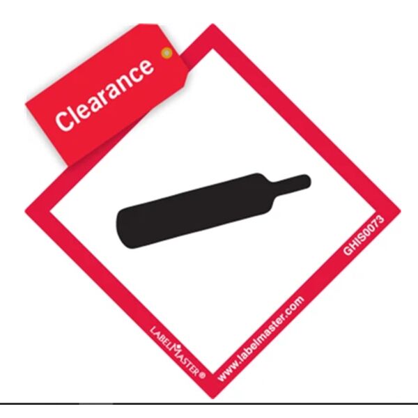 Save 30% - GHS Label, Gas Cylinder, PVC-Free Film, 51mm x 51mm Thumbnail