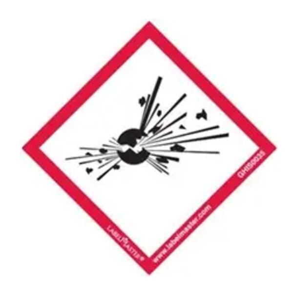 GHS Label, Exploding Bomb, PVC-Free Film, 101mm x 101mm Thumbnail