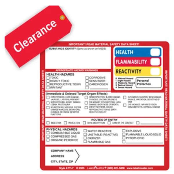 Save 20% - Container Target Organ Hazcom (THIS®) Label, 4" x 4" Paper Thumbnail