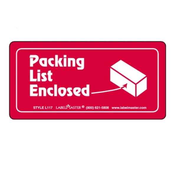 Packing List Enclosed Label, Paper, 2" x 4" Thumbnail