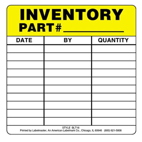 Inventory Part Number Label Thumbnail