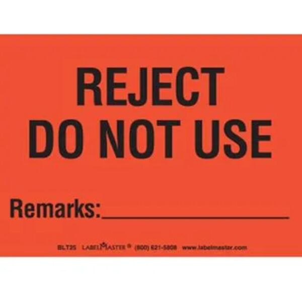 Reject Do Not Use Label Thumbnail
