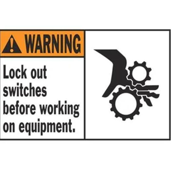 Lock Out Switches Before Working on Equipment Label Thumbnail