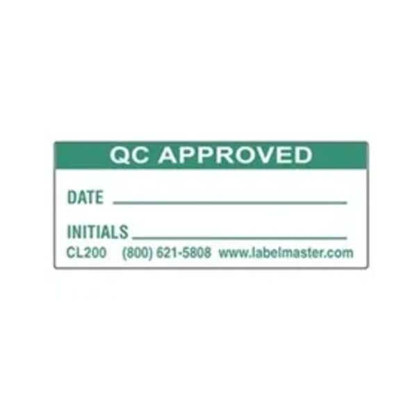 QC Approved Label, Paper, 1 3/4" x 3/4" Thumbnail