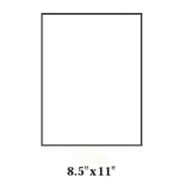 Blank Label, Rectangle, 8 1/2" x 11", White, Laser Paper, Pack of 100 Thumbnail