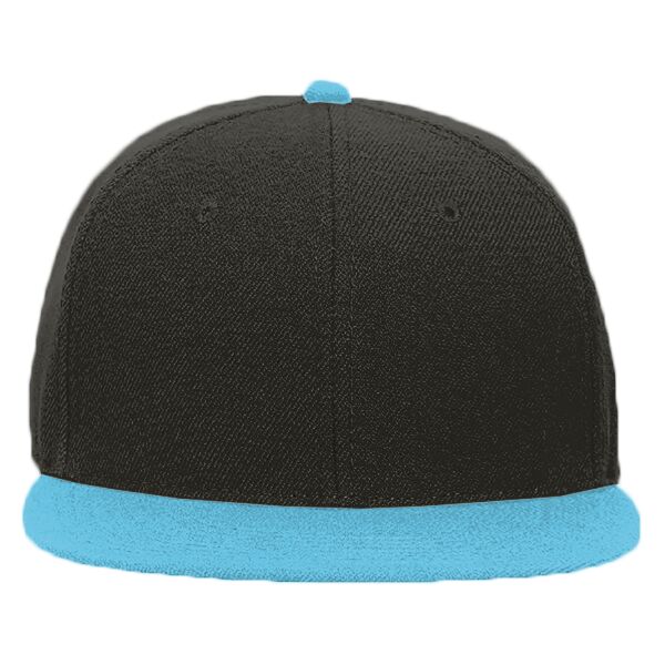 Wool Blend Twill Round Flat Visor "OTTO SNAP" Six Panel Pro Style Snapback Hat Thumbnail