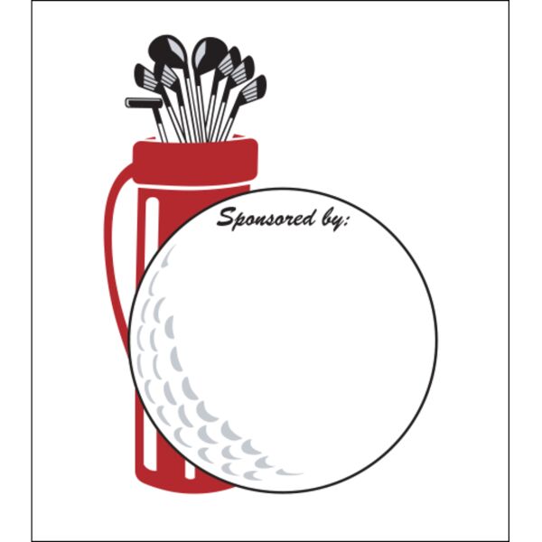 Golf Ball Bag Tee Sign - Large Thumbnail