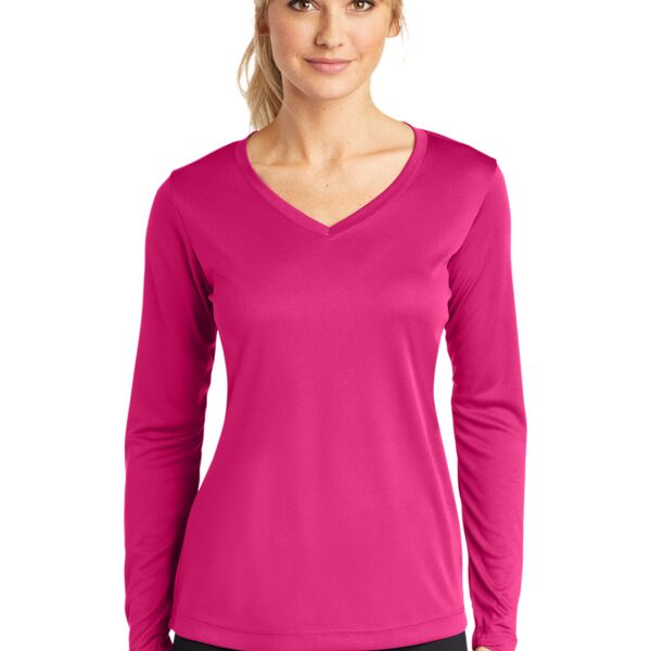 Ladies Long Sleeve PosiCharge ® Competitor™ V Neck Tee Thumbnail