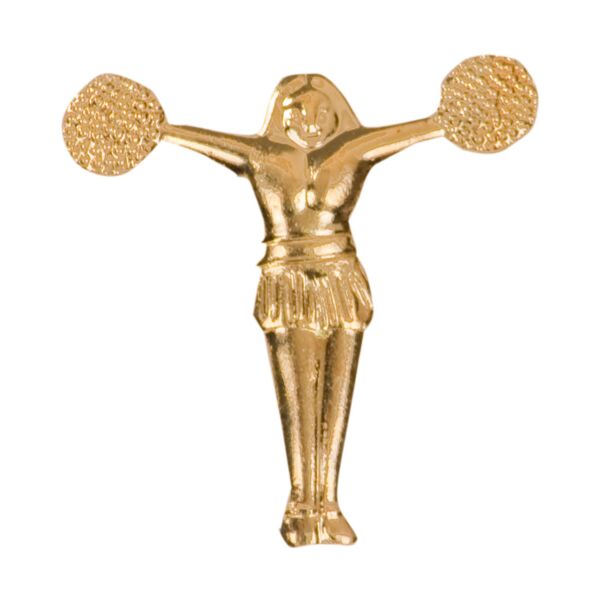 Pom Pom Girl Varsity Letterman Jacket Chenille Lapel Metal Pin Thumbnail