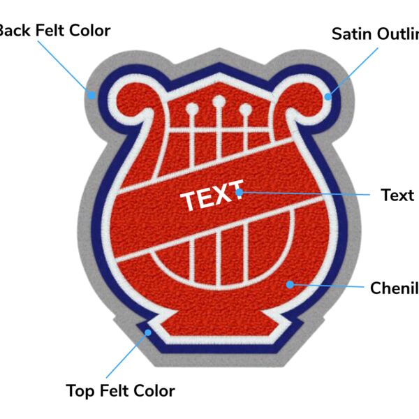  Lyre With Banner Shape Patch  Thumbnail