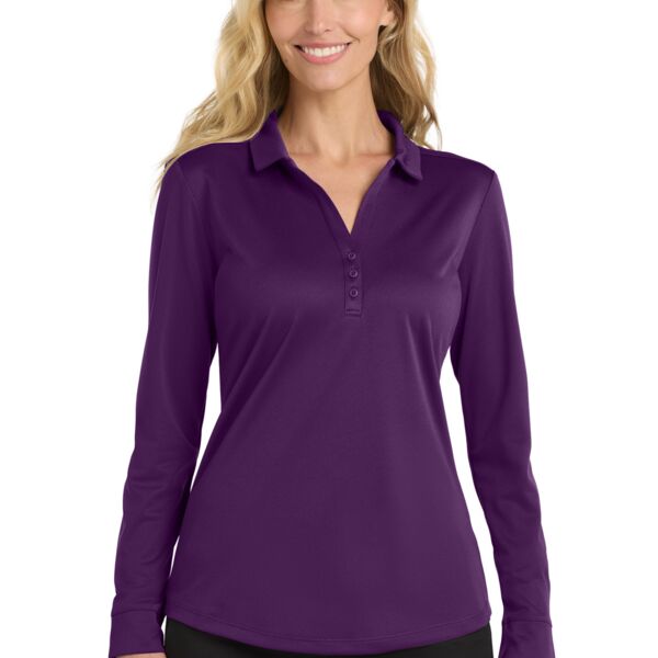 Ladies Silk Touch™ Performance Long Sleeve Polo Thumbnail