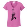 Ladies Heavy Cotton™ 100% Cotton V-Neck T-Shirt Thumbnail
